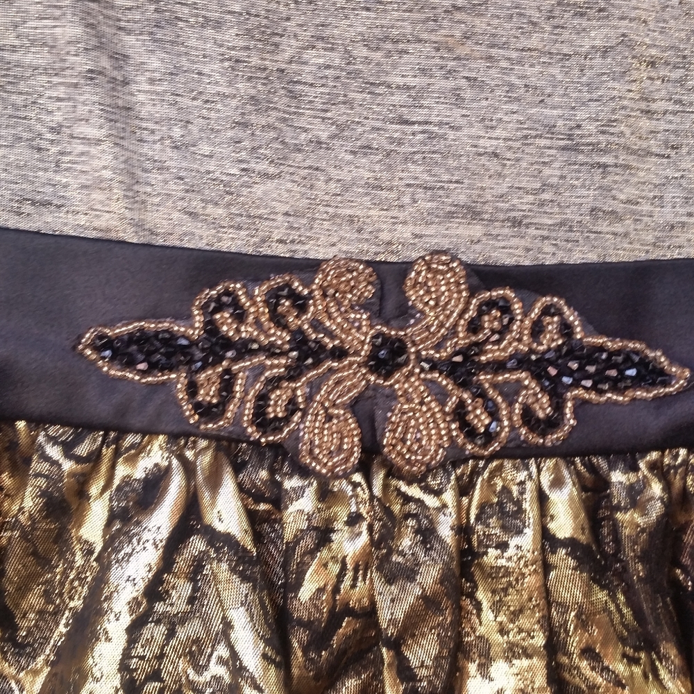 Iris & Ivy Gold and Black Special Occasion Dress - Picture 4 of 8